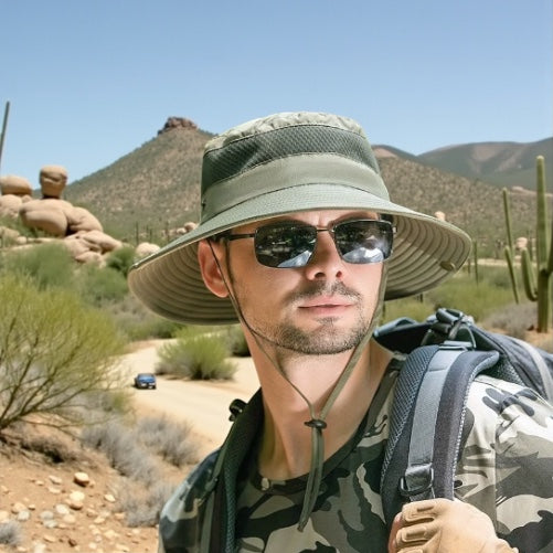 Lightweight Outdoor Sun Hat with Wide Brim-3 Colors
