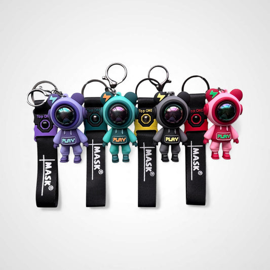Astronaut Bear Keychain with Strap – Cute Bag & Backpack Charm